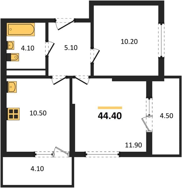 1-Bedroom Apartment with Roof Terrace in Kudepta, Sochi