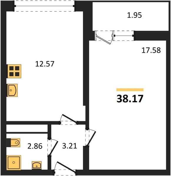 Studio Apartment on the 13th Floor in Kislorod, Sochi
