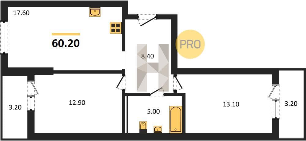 1-Bedroom Apartment in Oblaka-3, Novorossiysk