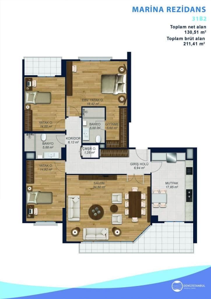 Апартаменты в Стамбуле, Турция, 211.9 м², фото 5