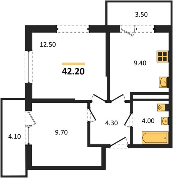 1-Bedroom Apartment in Lestoriya, Sochi