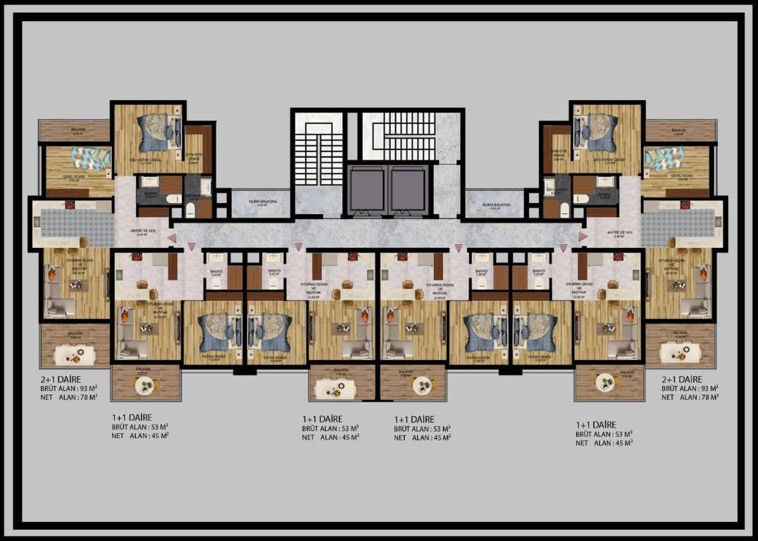 Квартира в Мерсине, Турция, 45 м², фото 2