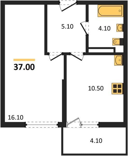 1-Bedroom Apartment in Lestoria, Sochi