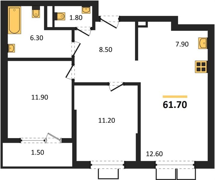 1-Bedroom Apartment with Mountain Views in Tsemdolina, Novorossiysk