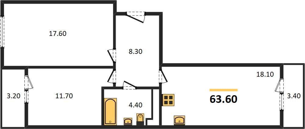 1-Bedroom Apartment on the 19th Floor in Oblaka-2, Novorossiysk
