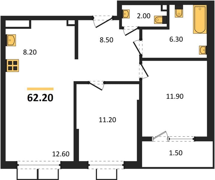 2-Bedroom Apartment in Porto-Novo, Tsemdolina, Novorossiysk
