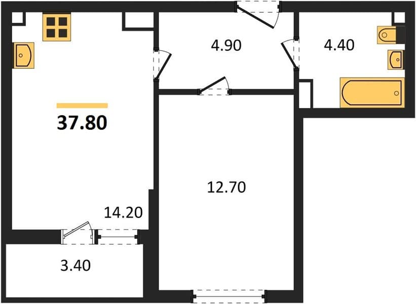 1-Bedroom Apartment with River and Mountain Views in Kudepsta, Sochi