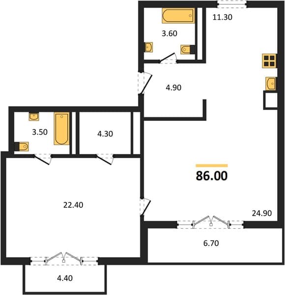 1-Bedroom Apartment in LeePrime Residence Polyana Sochi, Esto-Sadok