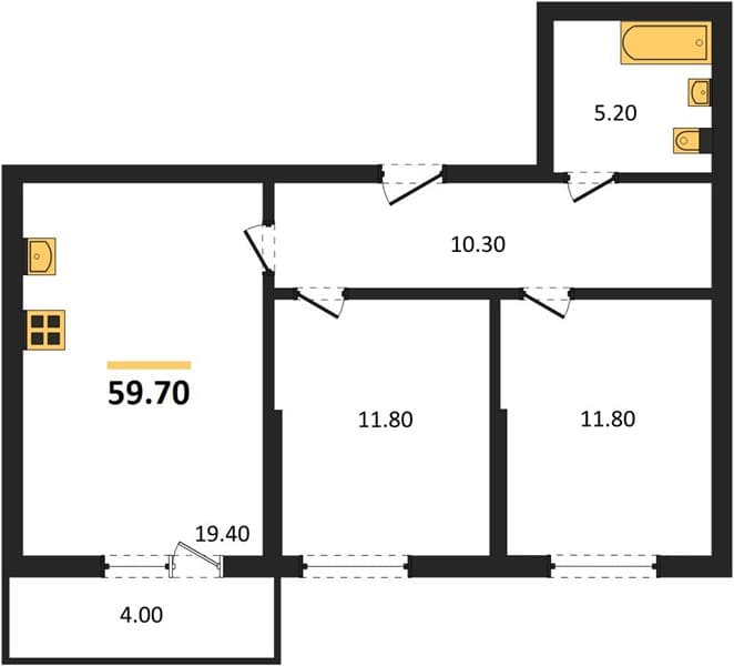 1-Bedroom Apartment in Oblaka-3, Novorossiysk