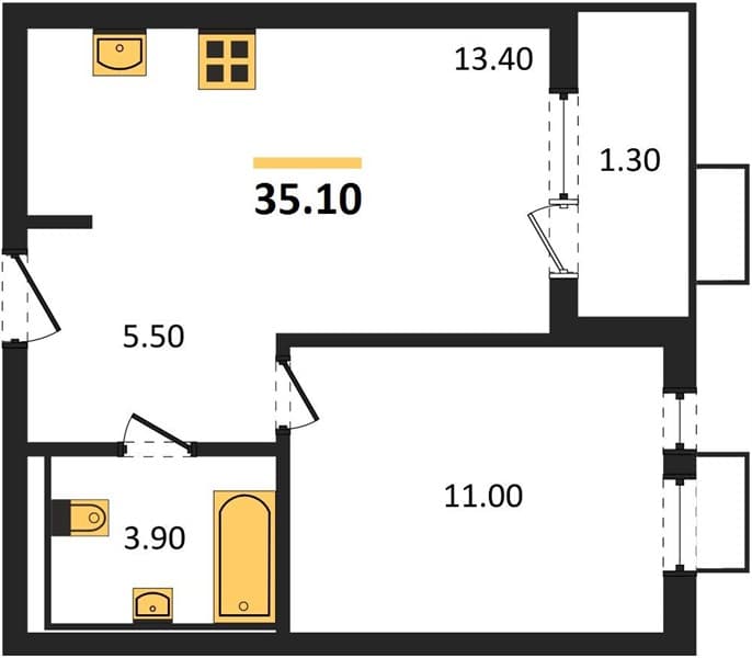 Studio Apartment with Sea View in Novorossiysk