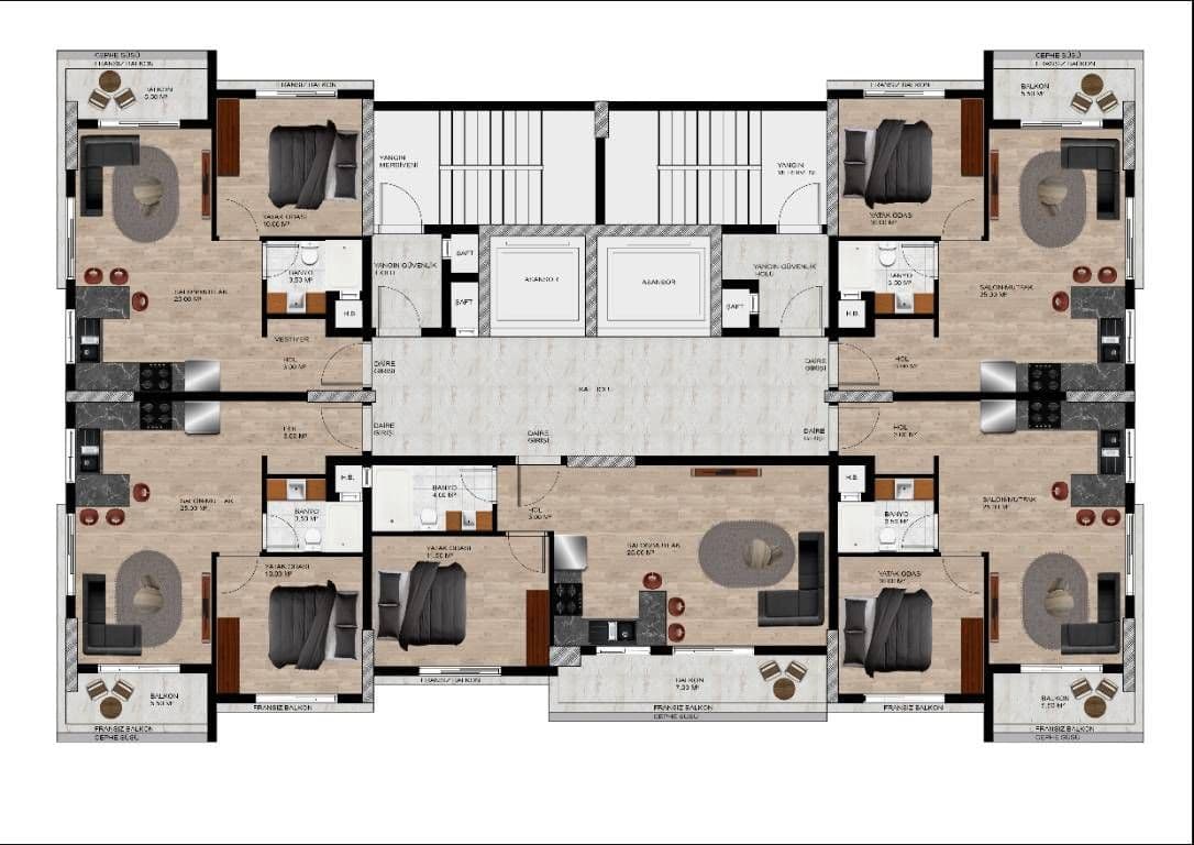 Апартаменты в Мерсине, Турция, 50 м², фото 3