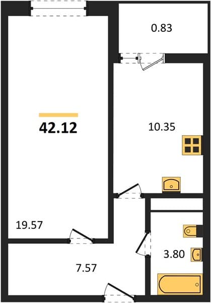 1-Bedroom Apartment in Centralny Complex, Anapa