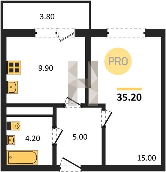 1-Bedroom Apartment with Sea View in Novorossiysk