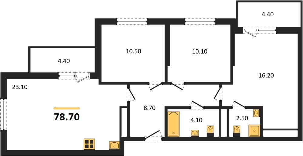 2-Bedroom Apartment in Oblaka-3, Novorossiysk