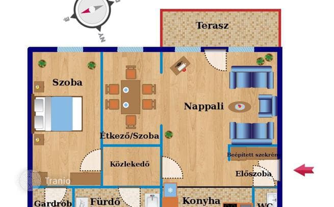 2-комнатная квартира 68 м² в Районе XIII, Венгрия, фото 3