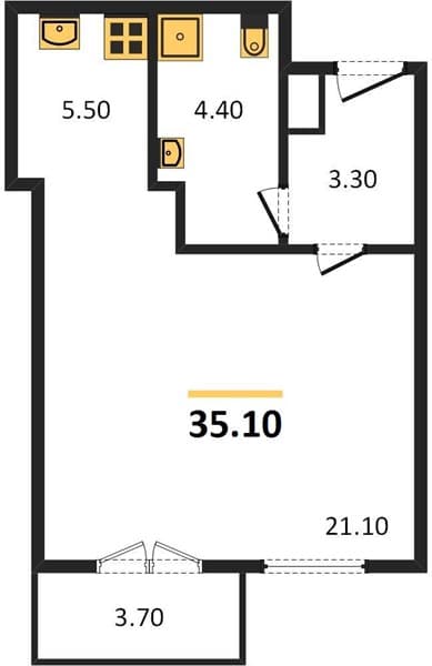 Studio Apartment in Letnyy Residential Complex, Sochi