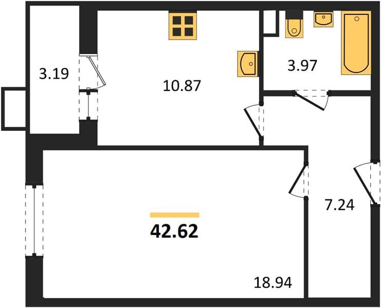 1-Bedroom Apartment in Sady u Morya, Temryuk