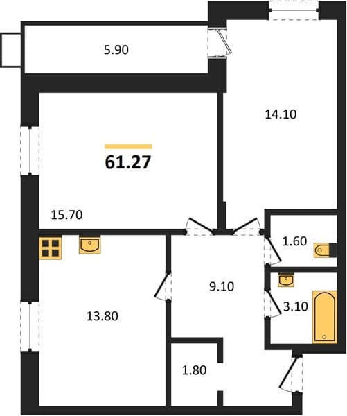 1-Bedroom Apartment in Lermontov, Taman