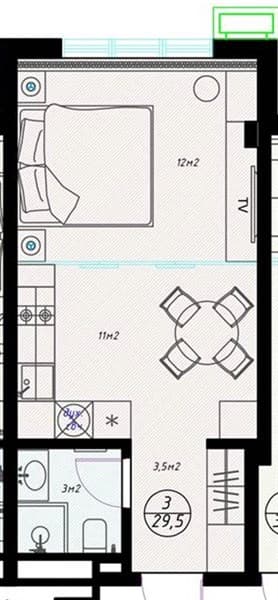 Studio Apartment in Olivia, Sochi