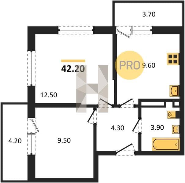 2-Bedroom Apartment with Mountain View in Kudepta, Sochi