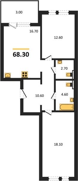 1-Bedroom Apartment with Sea View in Novorossiysk