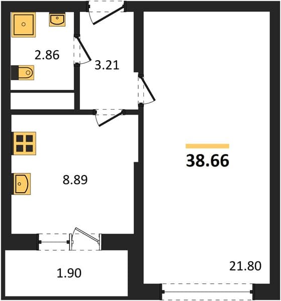 1-Bedroom Apartment in Kislorod, Sochi