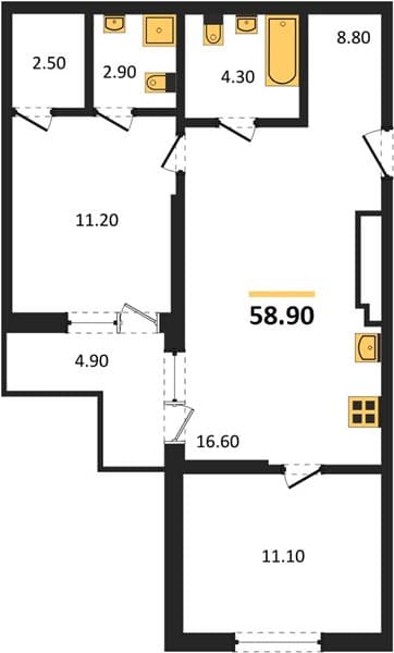 2-Bedroom Apartment with Roof Terrace in Kudepsta, Sochi