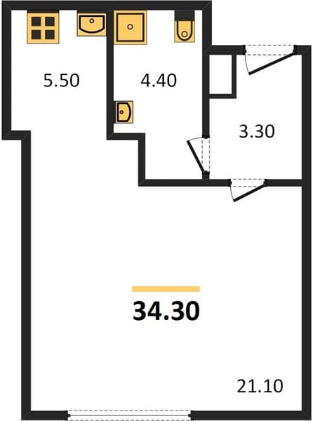 Studio Apartment in Summer Residential Complex, Sochi