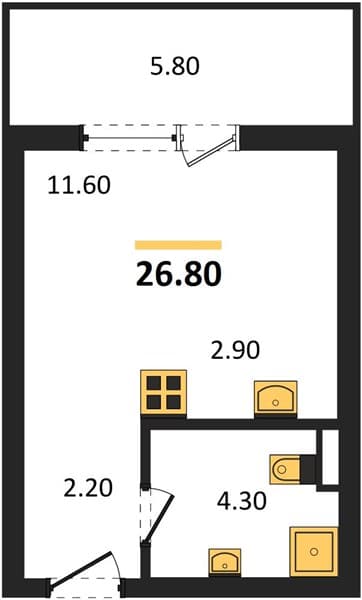 Studio Apartment in Gorny Kvartal, Sochi
