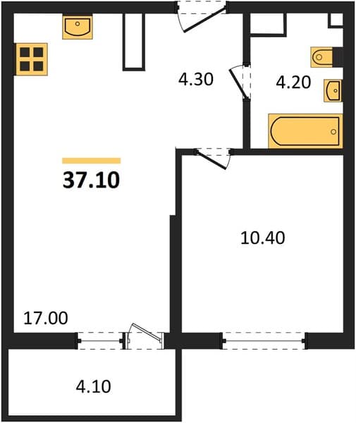 Studio Apartment in Flora, Kudepsta, Sochi