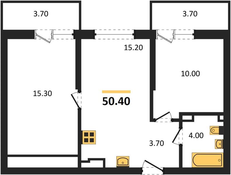 2-Bedroom Apartment in Flora, Kudepta, Sochi