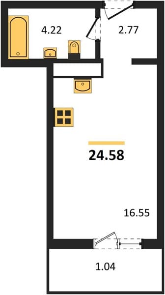 Studio Apartment in Centralnyy (Gamma) Complex, Anapa