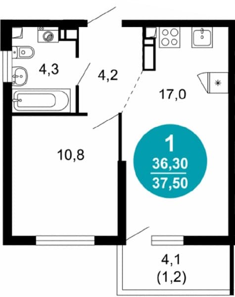 Studio Apartment in Lestoriya, Sochi