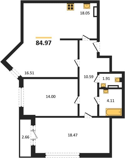 3-Bedroom Apartment in Svetsky Les, Sochi