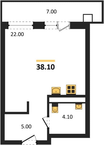Studio Apartment in Gostinichnyy Kompleks More Tut, Golubitskaya