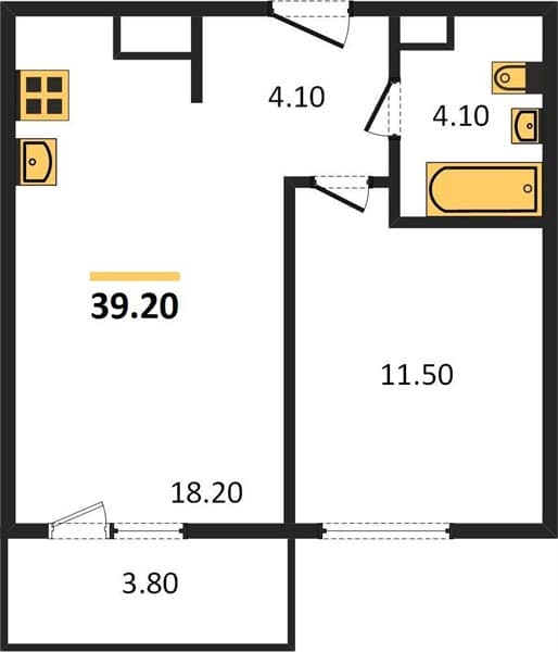 1-Bedroom Apartment in Myata, Tsemdolina, Sochi
