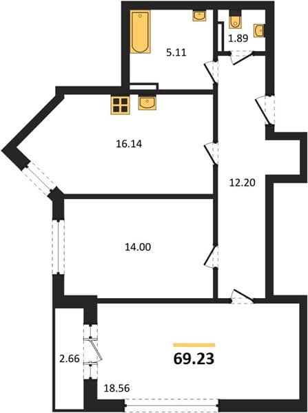 2-Bedroom Apartment in Svetsky Les, Sochi