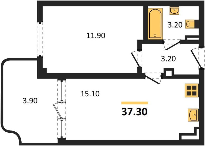 Studio Apartment in Monaco Complex, Agoy, Sochi