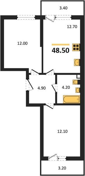 1-Bedroom Apartment in Oblaka-3, Novorossiysk