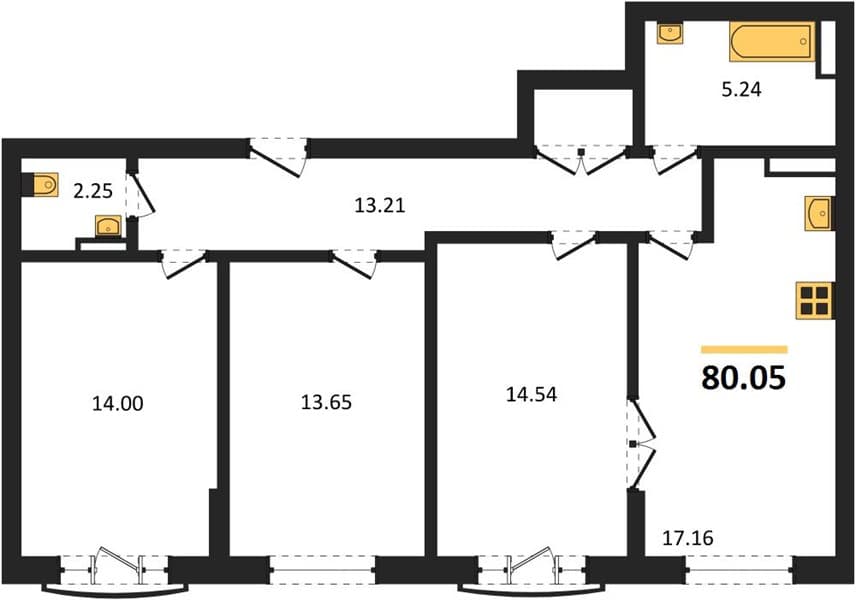 2-Bedroom Apartment in Svetsky Les, Sochi