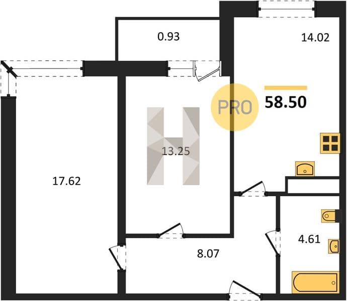 2-Bedroom Apartment in Centralny, Anapa