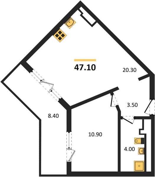 1-Bedroom Apartment with Mountain and Sea Views in Sochi