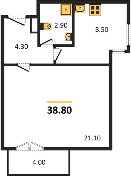 1-Bedroom Apartment in Letny Complex, Sochi