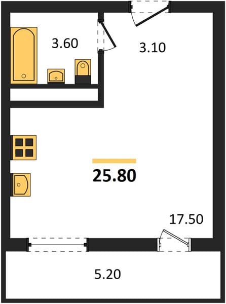Studio Apartment in Oblaka-3, Novorossiysk
