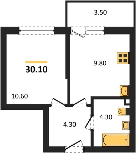 Studio Apartment in Flora, Sochi
