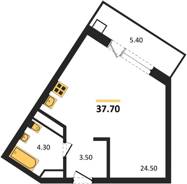Studio Apartment in Gostinichnyy Kompleks More Tut, Golubitskaya