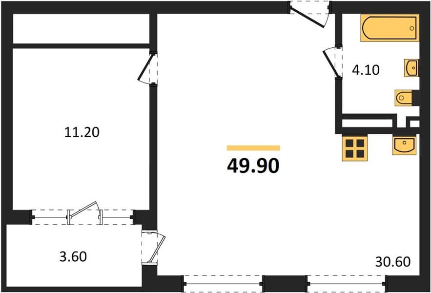 1-Bedroom Apartment in Neskuchny Sad, Sochi