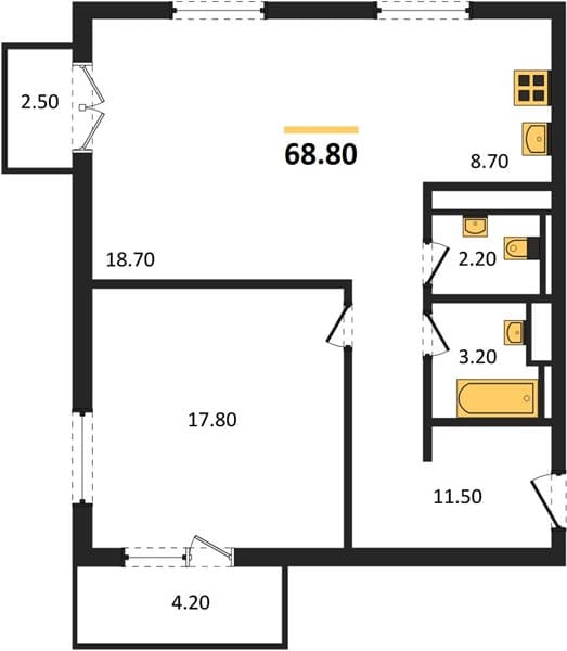 1-Bedroom Apartment in LeePrime Residence Polyana Sochi, Esto-Sadok