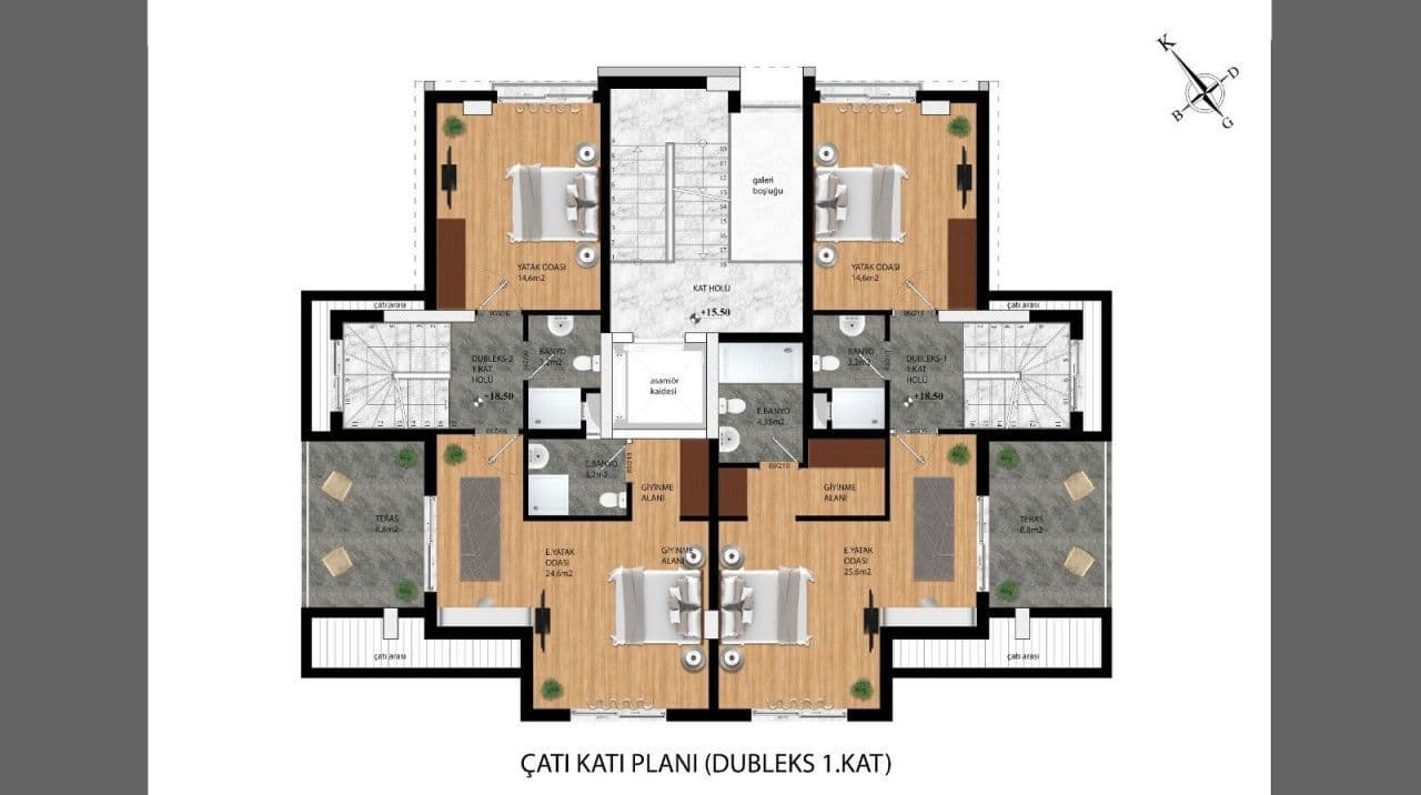 Квартира в Авсалларе, Турция, 52 м², фото 2