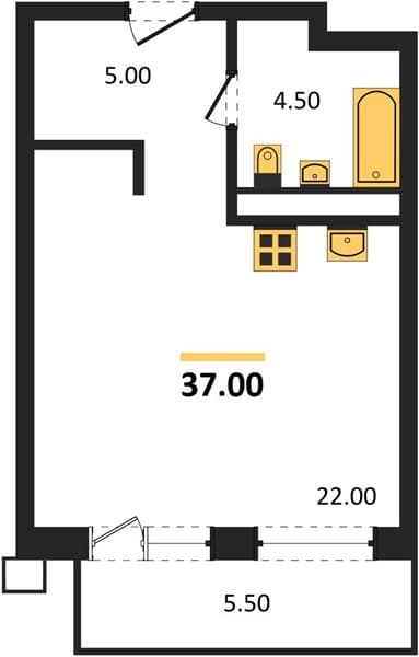 Studio Apartment in Golubitskaya
